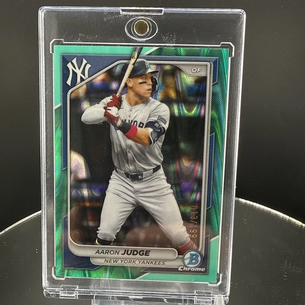 2024 Bowman Chrome Aaron Judge Aqua Raywave Refractor /199 #80 New York Yankees